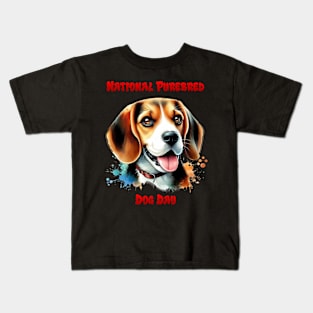 Beagle Celebration: National Purebred Dog Day Kids T-Shirt